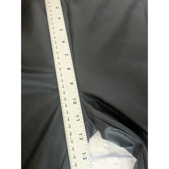 Zara Faux Leather Black Pants High Rise Straight Leg Side Zip Medium - Picture 8 of 8